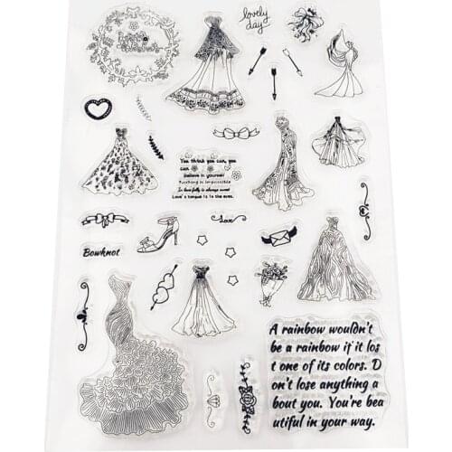 Mermaid wedding dress Craft Transparent Silicone Stamp for Scrapbooking Card Making DIY Photo album Decorative Clear Stamp sheet