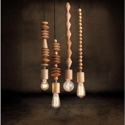 Retro creative personality Solid wood sticks stylish decorative bar coffee Chandelier m