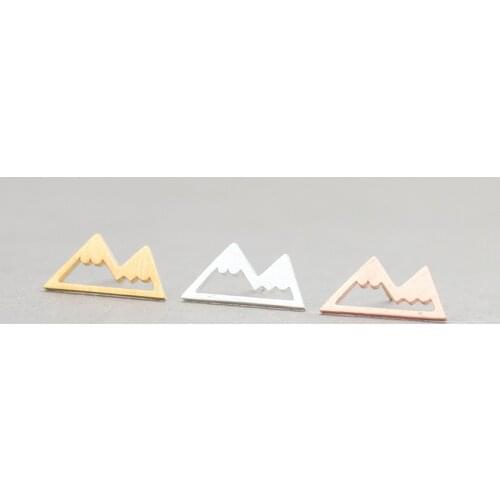Wholesale 10pairs Geometric Mountain Shaped Earrings For Women Outdoor Lover Gifts Jewelry Stainless Steel Bff Pendientes Mujer