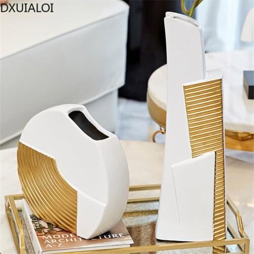 Modern minimalist embossed vase ceramic light luxury creative floral living room office flower arrangement ornaments flower vase