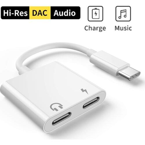 Type-C Splitter For Samsung Galaxy S20 Ultra 2 In 1 USBC Adapter For Galaxy Note 10 Plus DAC Charger Headphone Audio Converter