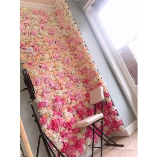 Topbeautybar Wedding Rose Flower Wall Backdrop Artificial Hydrangea Rose Flower Wall Panels Baby Shower Party Decor