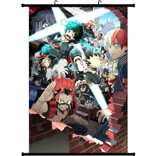 Japan Anime Boku No Hero Academia Canvas Scroll Painting Art Home Bedroom Decor Supplies Wall Picture PosterAnime Printed Canvas