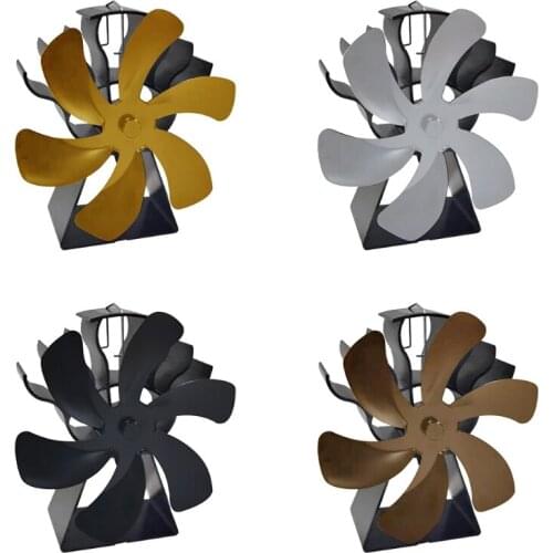 YL909 Eco-Friendly Stove Fan on Chimney for Wood Log Burner Fireplace Quiet Silent Heat Powered Wood Stove Fan 6-Blade