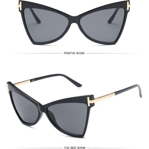 Ocean Glasses Women Cat Eye Retro Designer Triangle Gradient Oversized Glasses Sunglasses Metal Frame Sunglasses Driver Goggles