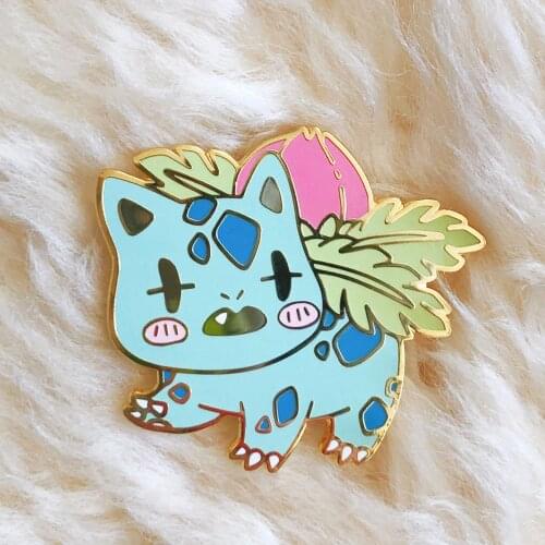 IVYSAUR Pokémon Pastel Hard Enamel Pin Video Game Kawaii Animal Venusaur Flower Bud Medal Accessories Games Fan Collect Brooch