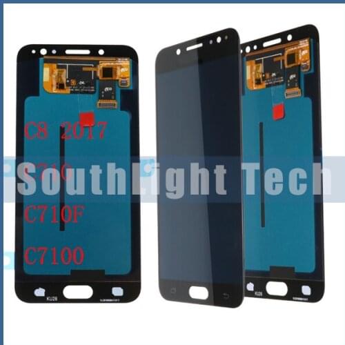 Grade AAA+++ Super Amoled for SAMSUNG Galaxy C8 C710 C710F C7100 LCD Display with Touch Screen Digitizer Panel Assembly