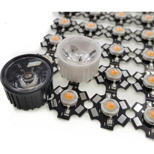 10set High Power 1W 3W 5W LED Lens 20MM PMMA Lenses With Bracket 5 8 15 25 30 45 60 90 120 Degree For 1 3 5 Watt Light Beads