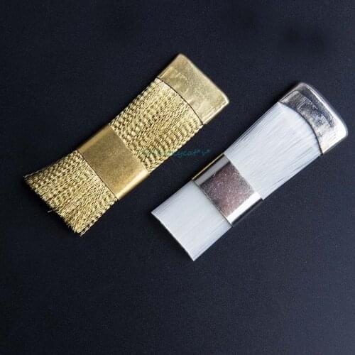 4pcs Dental Lab Bur Cleaning Brass Wire Copper Brush Brushes Flat Tool