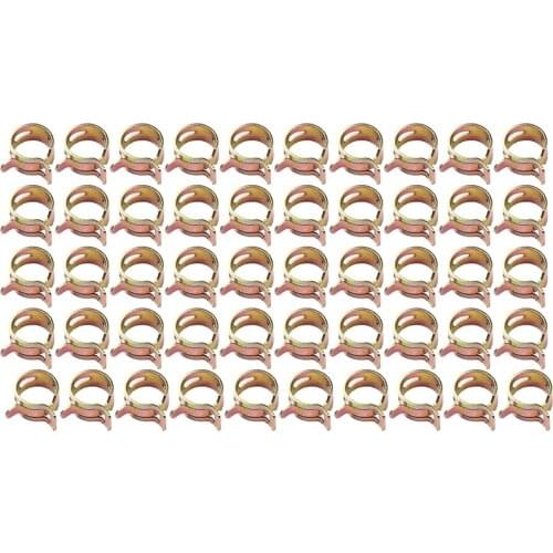 50pcs 5/16" 8mm Spring Clip Clamp Fuel Oil Line Silicone Vacuum Hose Clamp Car Replacement Parts Automotive Goods Car Accessor