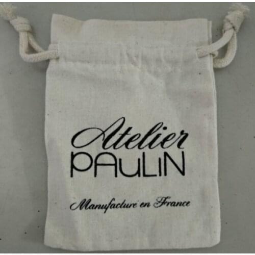 5000pcs high quality cotton jewelry pouch custom logo printing 9.5*14cm gift drawstring storage and packaging dust bag