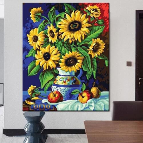 5D DIY Diamond Painting Cross Stitch Sunflower & Apples Full Diamond Embroidery 3D Diamond Mosaic Painting Home decor