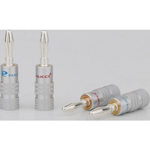 8PCS VB420S Silver Plated Banana plug Banana jack for Speaker Cable