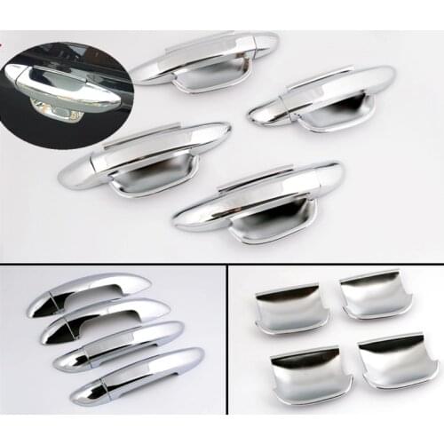 FUNDUOO For VW PASSAT B6 3C CC 2006 2007 2008 2009 2010 New Chrome Car Door Handle Cover + Cup Bowl Cover Trim Free Shipping