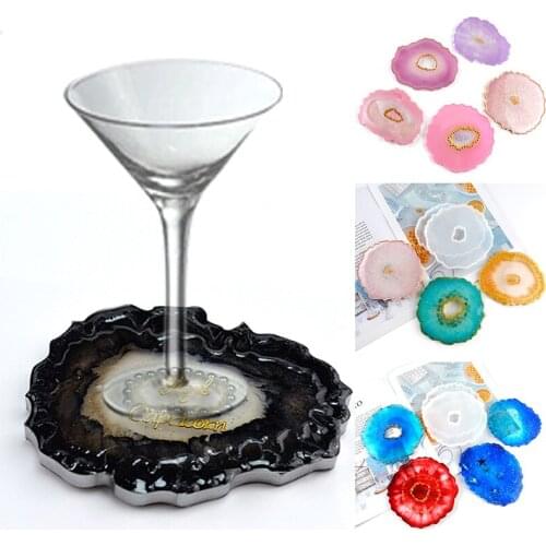 Coaster Silicone Mold Crystal Cup Base Epoxy Resin Mold DIY Agate Slice Coaster Mold Decorative Crafts Jewelry Making Mould