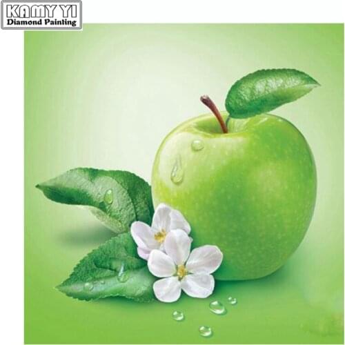 DIY Diamond Painting Cross Stitch Apple Full Square Rhinestone Mosaic Fruit Handmade Diamond Embroidery Home Decoration LK1