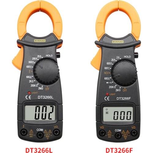 DT-3266L Digital Amper Clamp Meter Multimeter NCV Current Clamp Pincers Voltmeter Ammeter 600A AC/DC Ohm Current Voltage Tester