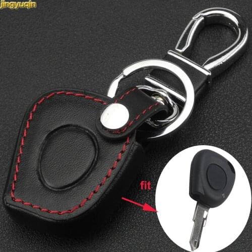 Jingyuqin 1 Buttons Car key Leather Case Cover for Renault Megane Clio Scenic IR Car Accessories
