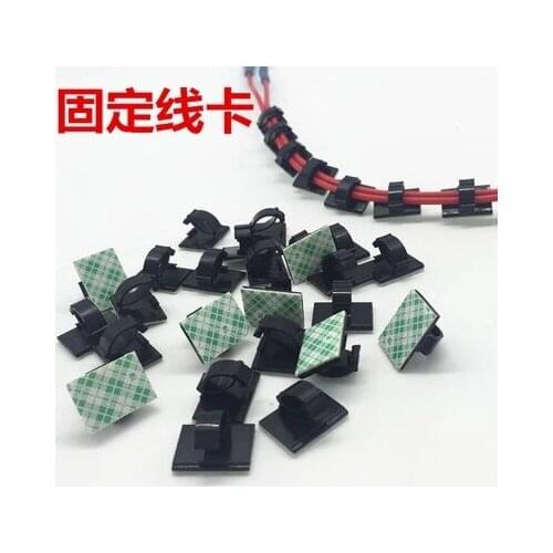 10pcs Sticky Cable Bckle Wiring Buckle Flat Wiring Fastener for Vehicle Driving Recorder Navigator GPS Car Scanner