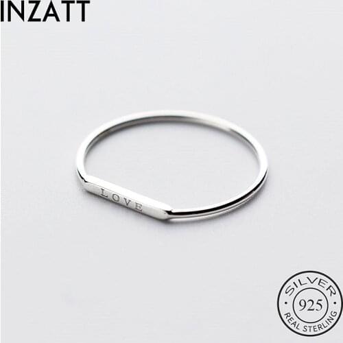 INZATT Real 925 Sterling Silver Love Letter Ring For Fashion Women Party Cute Fine Jewelry Minimalist Accessories 2020 Gift