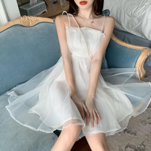 Summer Party Dress Women Casual Lace Vintage A-line Mesh Sexy Midi Dress Fashion Korean Clothes Falbala Formal Vestidos