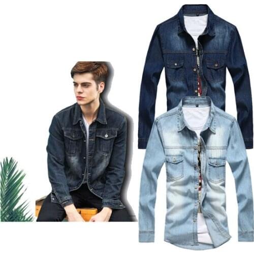 Fashion Mens Slim Fit Male Jean Jacket Retro Denim Coat Overcoat Tops New