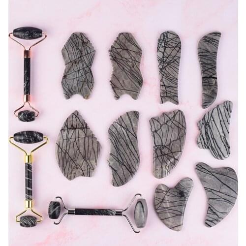 Face Care Tool Sets Natural Picasso Jasper Roller Various Shapes Gua Sha Massager Slimming Anti Wrinkle Cellulite Beauty Health