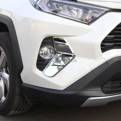A Little Change Car Front Fog Light Lamp Cover Front Head Fog Lamp Hood Light Decoration Sticker For Toyota RAV4 2019 2020
