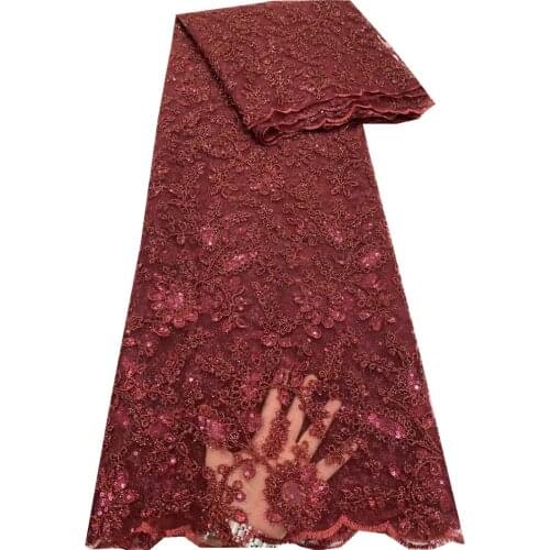 Nigeria Lace Embroidery Tulle Lace Fabric High Quality African French Lace Fabric For Party Dress 2.5 yard DP-95