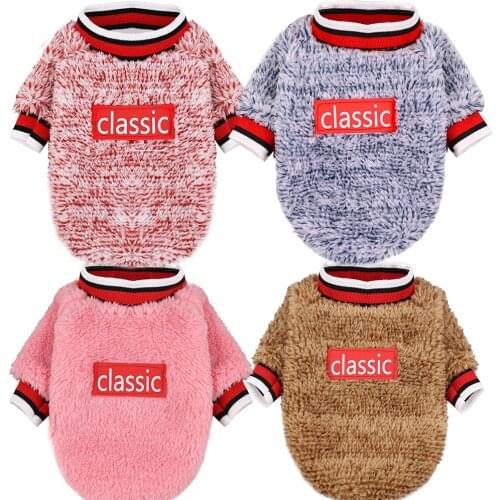 Dog Clothes Winter Fleece Warm Sweater For Small Dogs Chihuahua Pug Fleece Jumper Sweaters Hoody XS-XXL CLASSIC Clothing Pet Dog