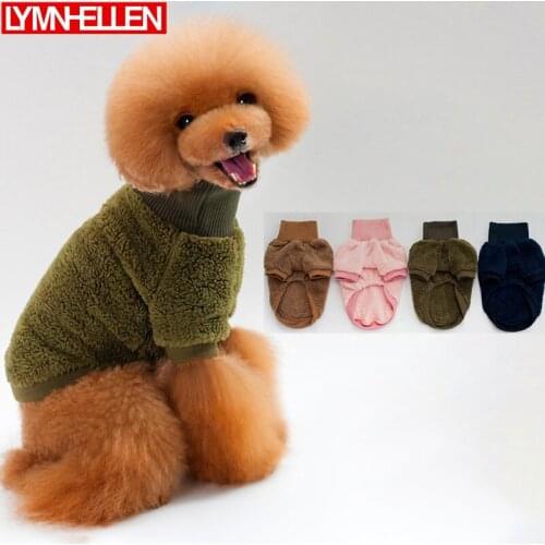 Autumn and Winter New Style Classic Warm Teddy Dog Clothes Puppy Pet Clothes Solid Color Sweater Jacket Winter Fashion for Dog