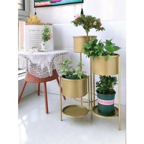 Nordic flower shelf living room floor-standing simple modern indoor net red multi-layer iron flower pot rack shelf balcony