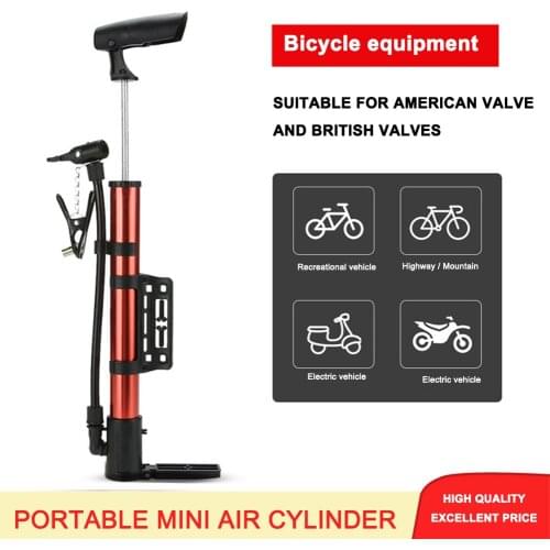 Portable Aluminum Alloy Mini Bike Floor Pump American/Dunlop Valve Universal Bicycle Tire Inflator Cycling Accessories