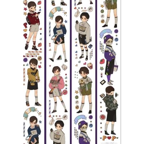 Lovely Campus Life Clear PET Tape for Card Making Bullet Journal DIY Scrapbooking Label Sticker