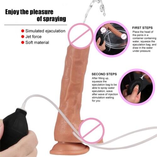 Realistic Soft Squirting Dildo for Women Masturbator Silicone Dildo Huge Erotic Toys Penis With Suction Cup Female Adult Sex Toy