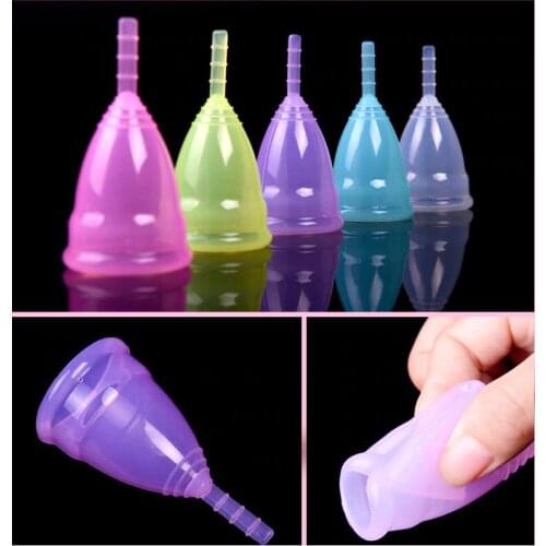 S+L) 2pc Feminine hygiene products vagina care / lady menstrual cup / alternative tampons medical silicone cups Safety lady cup