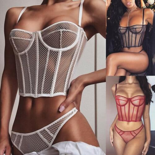 Sexy Women Underwear 2Pcs Lace Sleepwear Sexy Babydoll Nightdress Lingerie Pajamas Nightwear