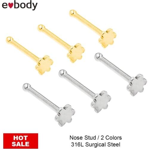 6PC 1mm Nose Stud Piercings Ring Screw Nazir Earring Tragus Septo Body Jewelry