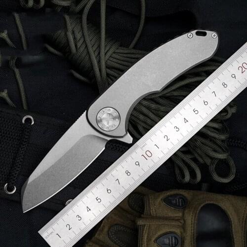 EDC Titanium Alloy Handle Folding Knife Paper Cutting Art Blade Cutting Knife Outdoor Camping Pocket Hunt Knife Tools