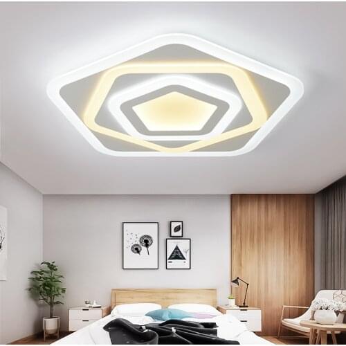 Ultra-thin LED modern simple personality creative pentagonal ceiling lamp Nordic home living room bedroom lamp