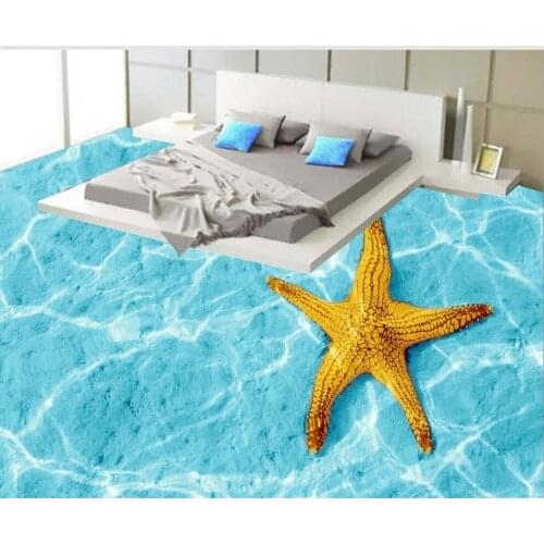 Waterproof floor mural painting beach Custom photo floor wallpaper 3d floor wallpapers Home Decoration