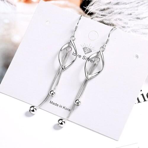 Classic silver color Twisted Tassel Drop Earrings For Women Double Layers Dangle Earrings oorbellen brincos Jewelry Gift