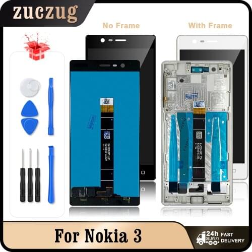 For Nokia 3 N3 TA-1020 TA-1028 TA-1032 TA-1038 5.0" LCD Display Touch Screen Digitizer + Frame For Nokia3 LCDs + Gift