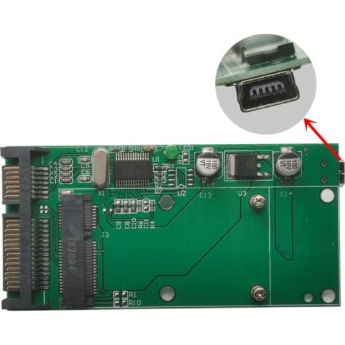 1Pc mSATA Sized Multiple SSD to SATA 7+15 22pin Adapter Converter