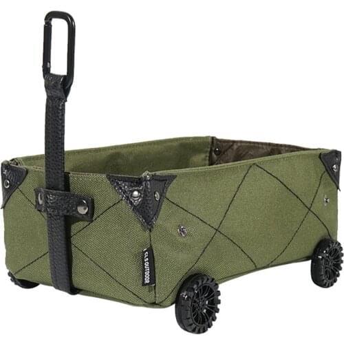 1PC Outdoor Camping Storage Box Mini Camping Trolley Tissue Box DIY Canvas Folding Trolley Shopping Cart Camping Accessories