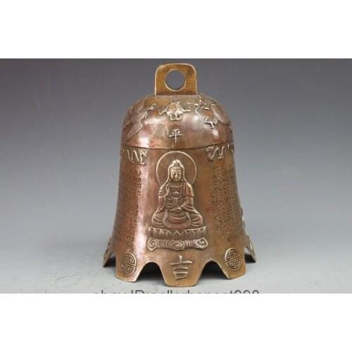 10 Tibet Folk Bronze Copper Phoenix Dragon Kwan-Yin Sakyamuni Temple Bells Bell
