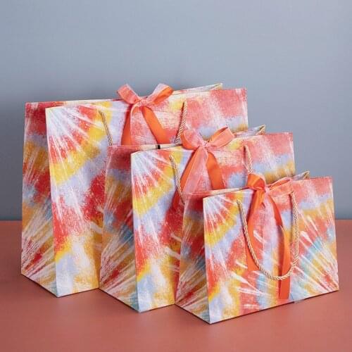 12Pieces Kawaii Orange Series Paper Gift Bags Candy Bag Birthday Party Decoration Bag Wedding Favors Gift Box Package Casamento