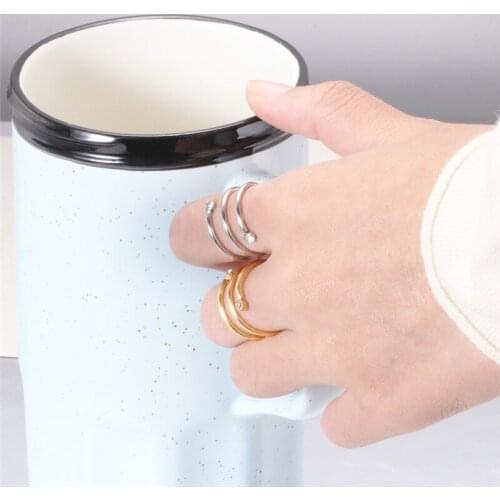 2021 Wholesale Simple Jewelry New Frosty Titanium Steel Open Ring with Zircon female Crystal from Austrian Fit Women For Party