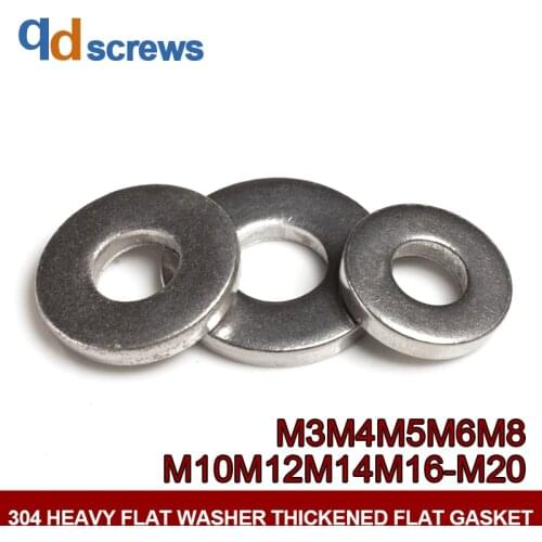 304 M3M4M5M6M8M10M12M14M16M18M20 Stainless Steel Heavy Flat Washer Thickened Flat Washer gasket DIN7349