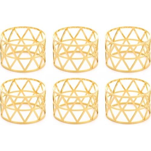 6Pcs Alloy Napkin Rings Holders Rack Silk Scarf Buckle Wedding Party Decor For Dinner Table Event Decoration 3Colors